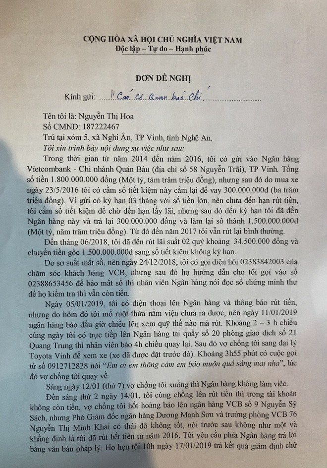 Vụ khách nữ tố mất 1,5 tỷ: Ngân hàng ra thông báo MẬT, khách hàng vẫn không đồng tình