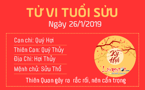 Tử vi Thứ 7 ngày 26/1/2019 của 12 con giáp: Ngọ bất ngờ được tiền,Thân vợ chồng xung khắc