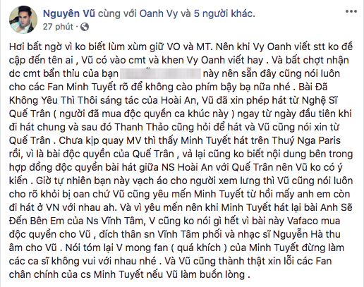 Vy Oanh tức tối tố Minh Tuyết cướp hit, Nguyên Vũ đồng tình vì từng chung cảnh ngộ: Chưa kịp quay MV thì thấy Minh Tuyết hát rồi