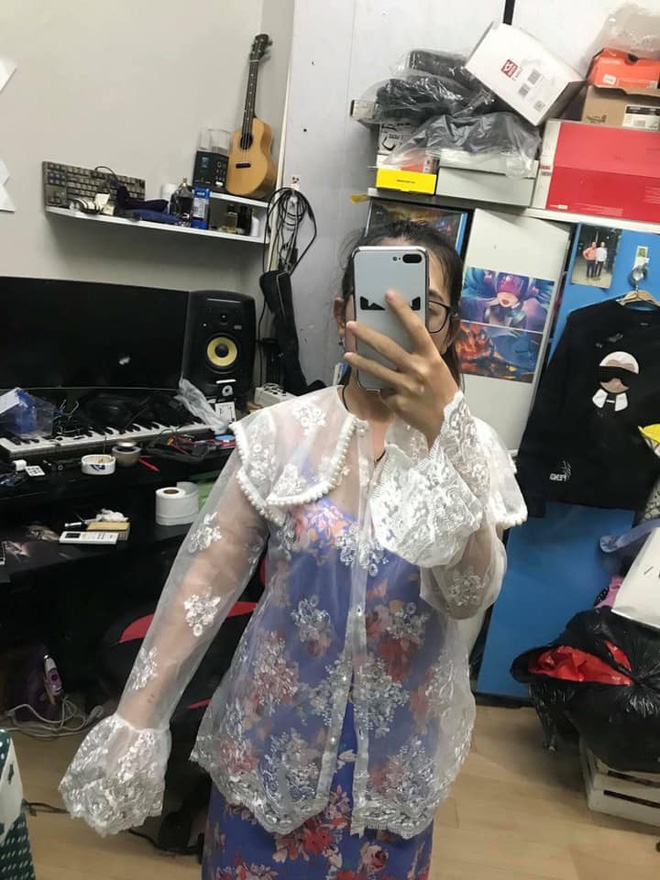 Hí hửng đặt áo ren trắng bánh bèo diện Tết, cô gái sốc nặng khi nhận chiếc áo xuyên thấu mặc như không