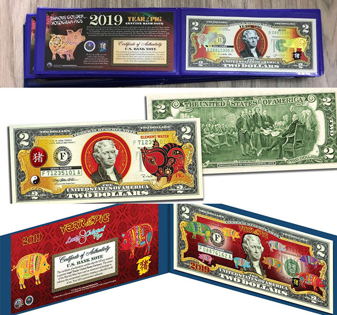 Rộ tiền lì xì in hình con heo, mua bán có đúng luật?