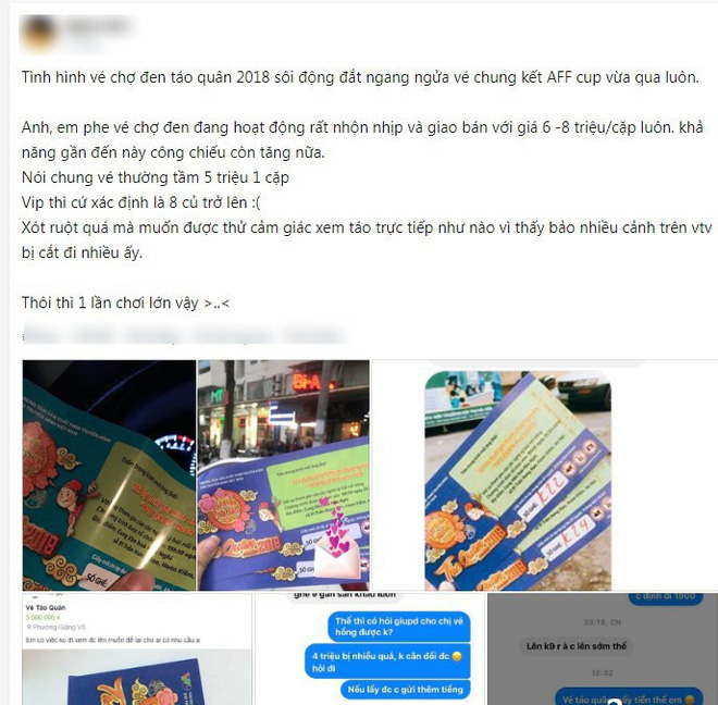 Vé chợ đen xem Táo Quân 2019 lên tới 14 triệu một cặp, đắt ngang ngửa vé chung kết AFF Cup Vé chợ đen xem Táo Quân 2019 lên tới 14 triệu một cặp, đắt ngang ngửa vé chung kết AFF Cup