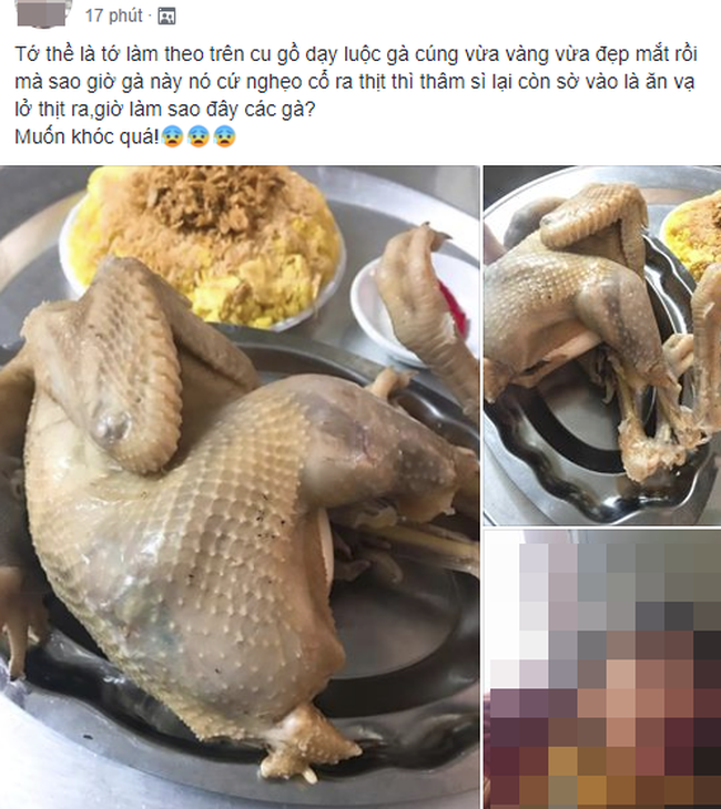 Sao y bản chính cách luộc gà của chị Google, mẹ bỉm sữa vẫn nhận thành phẩm đắng lòng