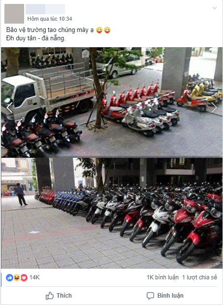 Bác bảo vệ có tâm xếp xe cùng loại cùng màu thẳng đều tăm tắp, ai cũng tấm tắc chỗ để xe mà ngỡ như showroom trưng bày