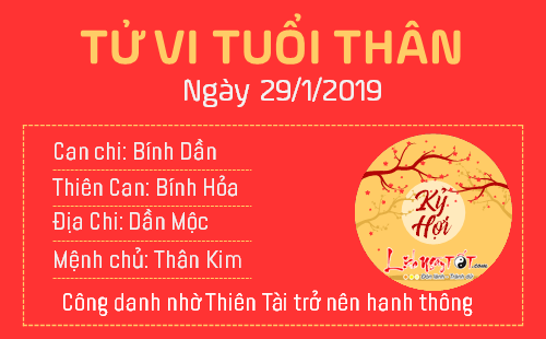 Tử vi Thứ 3 ngày 29/1/2019 của 12 con giáp: Thân công danh rộng mở, Ngọ bị Kiếp Tài ngáng trở Tử vi Thứ 3 ngày 29/1/2019 của 12 con giáp: Thân công danh rộng mở, Ngọ bị Kiếp Tài ngáng trở