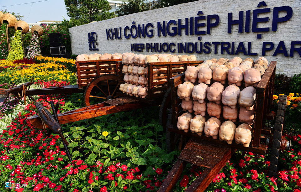 Cận cảnh đường hoa Tết đầu tiên mở cửa tham quan ở Sài Gòn