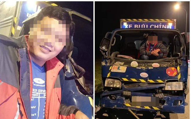 Lao thẳng vào đuôi xe tải bên đường, tài xế vẫn ung dung chụp ảnh trước đầu xe nát bét