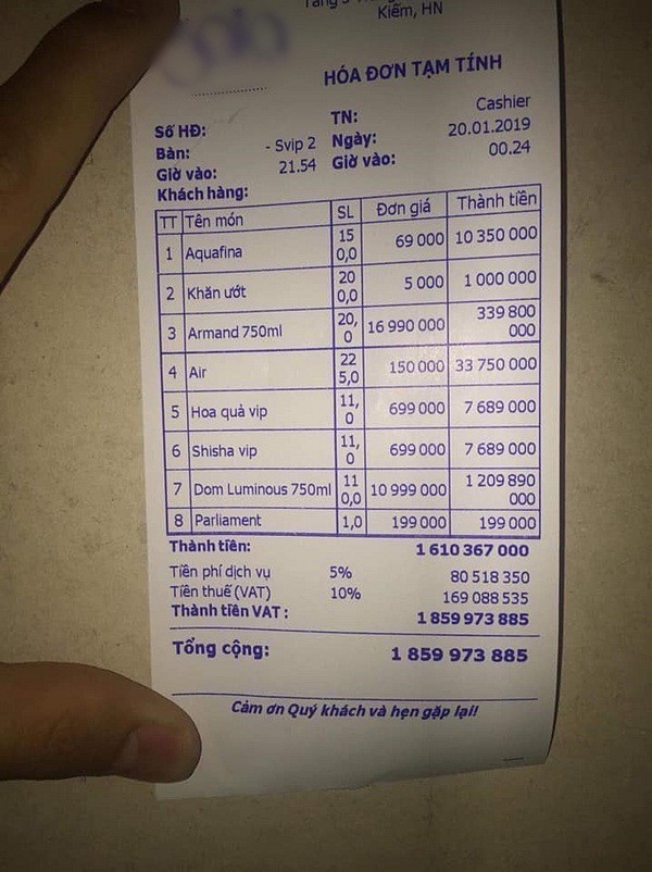 Một đêm chơi bar đốt 2 tỷ: Choáng độ chơi đại gia Hà Thành