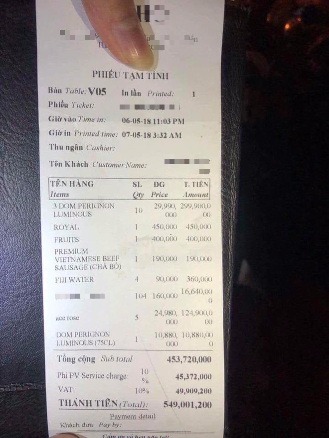 Một đêm chơi bar đốt 2 tỷ: Choáng độ chơi đại gia Hà Thành