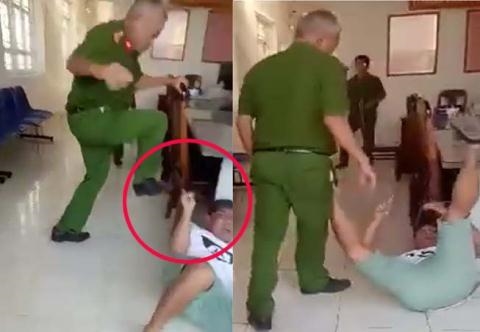 Trung tá dùng chân tác động vào người nhân chứng: Lời công an...