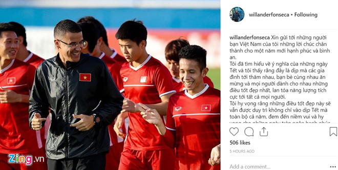 Trợ lý HLV Park Hang-seo chúc Tết bằng tiếng Việt