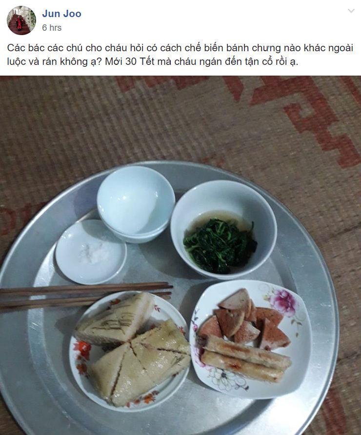 Mới mùng 1 Tết, cô gái hỏi khó dân mạng: Ngán bánh chưng thì phải làm sao?