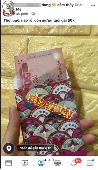 Chàng trai bị ‘đá’ phũ phàng ngay trong sáng mùng 1 Tết vì lì xì cho bạn gái có 50k