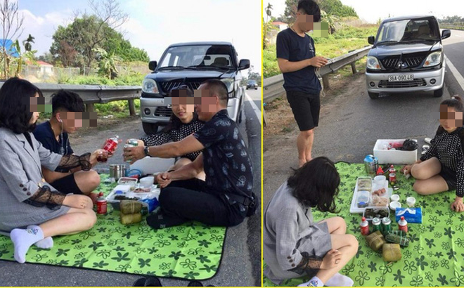 CSGT lấy lời khai người livestream ăn nhậu trên cao tốc Nội Bài - Lào Cai trưa mùng 2 Tết