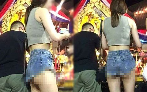 Cô gái diện đồ không thể ngắn hơn đi lễ chùa khiến nhiều người hoang mang: Mình đi nhầm?