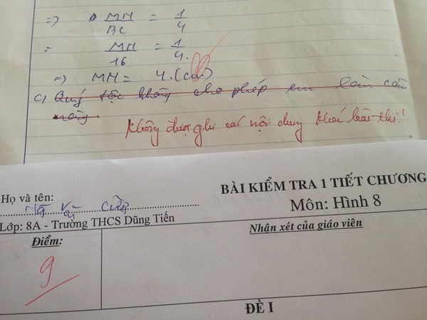 Trả lời câu hỏi trong bài thi theo kiểu quý tộc, học sinh THCS nhận cái kết đắng