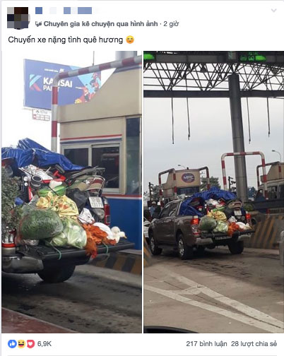Hình ảnh chuyến xe chở cả quê hương quay lại Thủ đô sau kỉ nghỉ Tết Nguyên đán khiến nhiều người bật cười