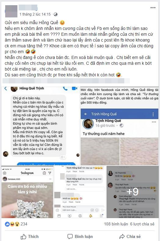 Đến hẹn rồi mà Hồng Quế vẫn chưa khoe nhẫn kim cương nửa tỷ, dân mạng kéo đến tận tường hỏi thăm