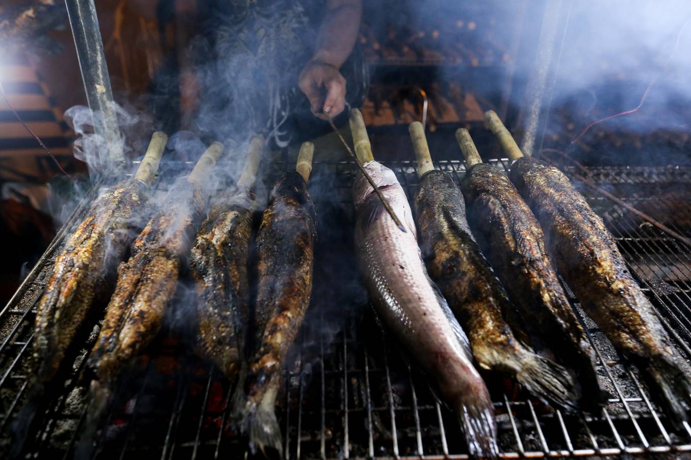 Video ảnh: Trắng đêm nướng hàng tấn cá lóc cho ngày vía Thần tài ở Sài Gòn