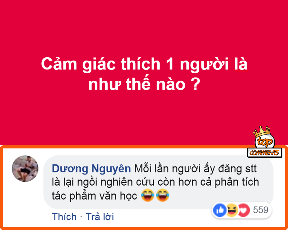 Thích một người nghĩa là người ta đăng status thôi, bạn cũng phải nghiên cứu như phân tích tác phẩm văn học Thích một người nghĩa là người ta đăng status thôi, bạn cũng phải nghiên cứu như phân tích tác phẩm văn học