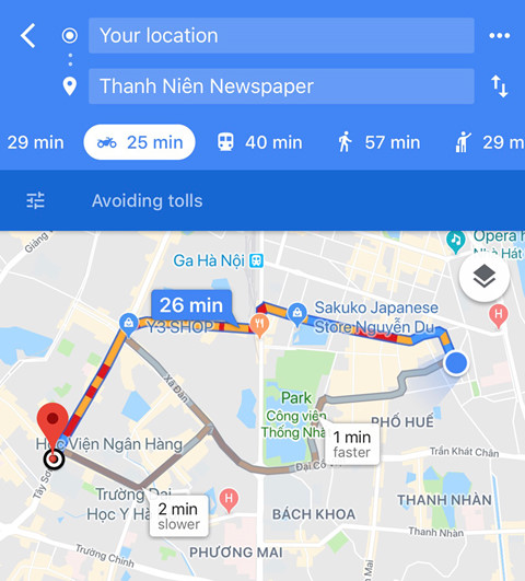 Google Maps trên iOS có tính năng dẫn đường cho xe máy tại Việt Nam