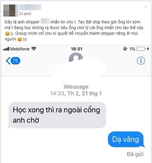 Hội chị em xôn xao với dòng tin nhắn của anh shipper, 17k lượt like chỉ sau 30 phút