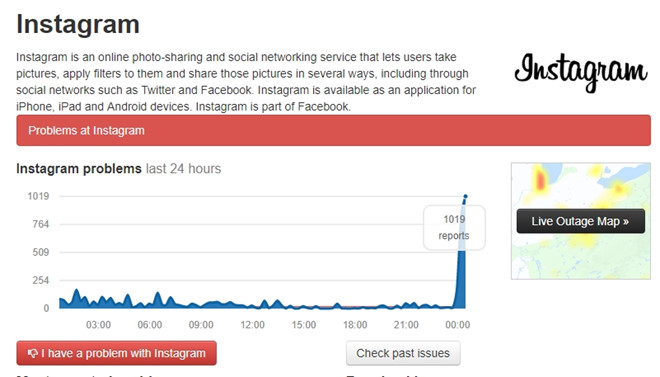 Instagram sập trên toàn cầu đêm Valentine