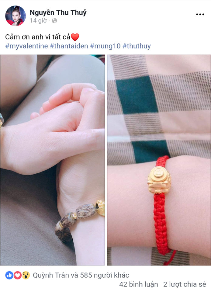 Thu Thủy khoe quà Valentine do bạn trai tặng sau hơn 1 năm ly hôn Thu Thủy khoe quà Valentine do bạn trai tặng sau hơn 1 năm ly hôn