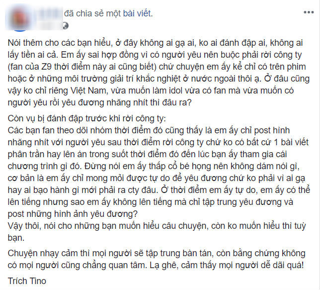Phía Zero 9 phủ nhận việc gạ tình, đánh đập thành viên cũ