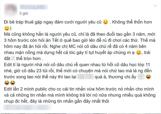 Đi bê tráp thuê lại trúng ngay đám cưới người yêu cũ, tiết lộ sau đó của cô gái mới khiến dân mạng phẫn nộ