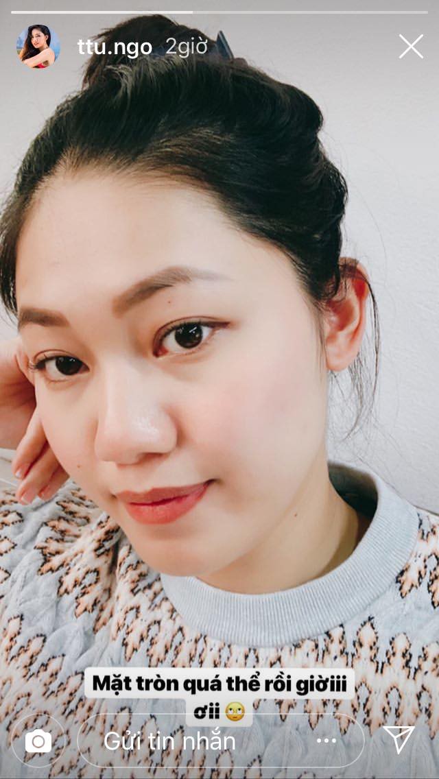 Dù chưa một lần xác nhận chuyện bầu bí nhưng gương mặt bị phá nét này của á hậu Thanh Tú đã nói lên tất cả