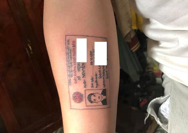 9X Nghệ An gây tranh cãi khi xăm hình chứng minh thư nhân dân lên tay