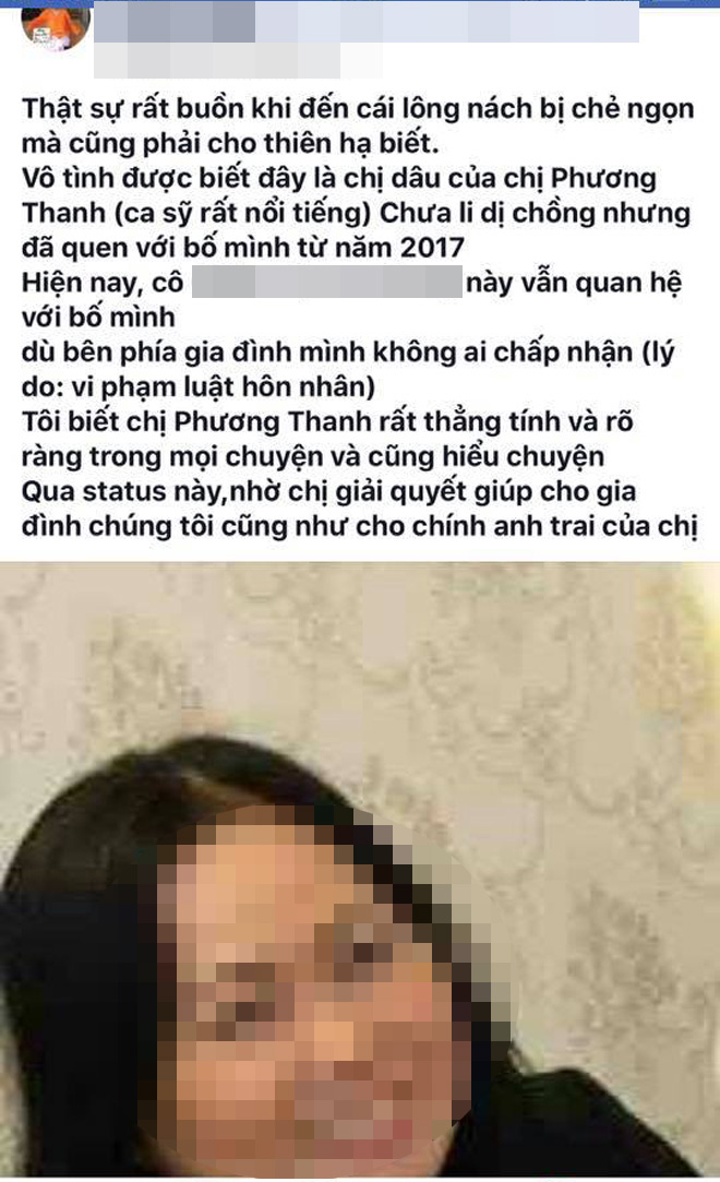 Phương Thanh lại gây chú ý vì tung bằng chứng tố chị dâu ngoại tình