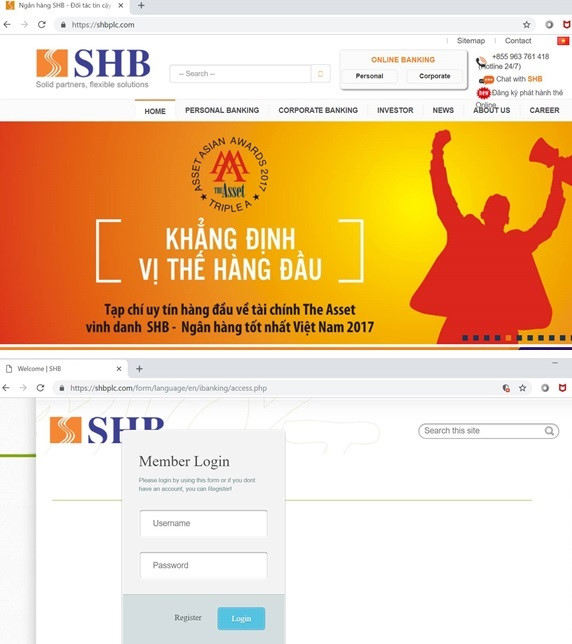 Giả mạo website ngân hàng, bịa chuyện chia tài sản để lừa đảo Giả mạo website ngân hàng, bịa chuyện chia tài sản để lừa đảo