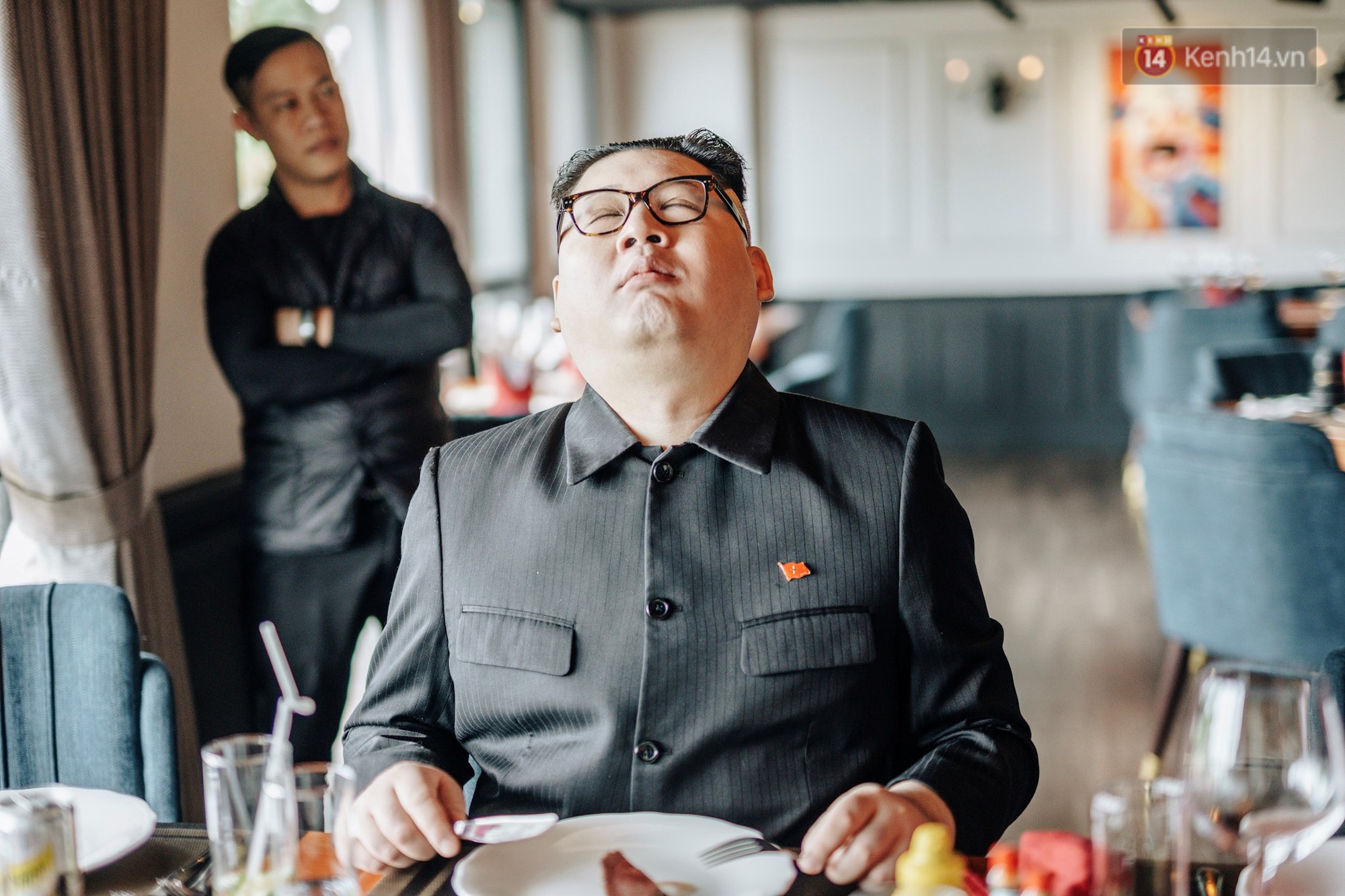 Bản sao Donald Trump và Kim Jong-un cùng nhau dùng bữa trưa tại một nhà hàng ở Hà Nội