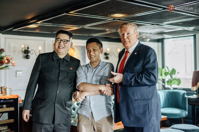 Bản sao Donald Trump và Kim Jong-un cùng nhau dùng bữa trưa tại một nhà hàng ở Hà Nội