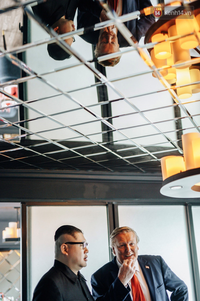 Bản sao Donald Trump và Kim Jong-un cùng nhau dùng bữa trưa tại một nhà hàng ở Hà Nội