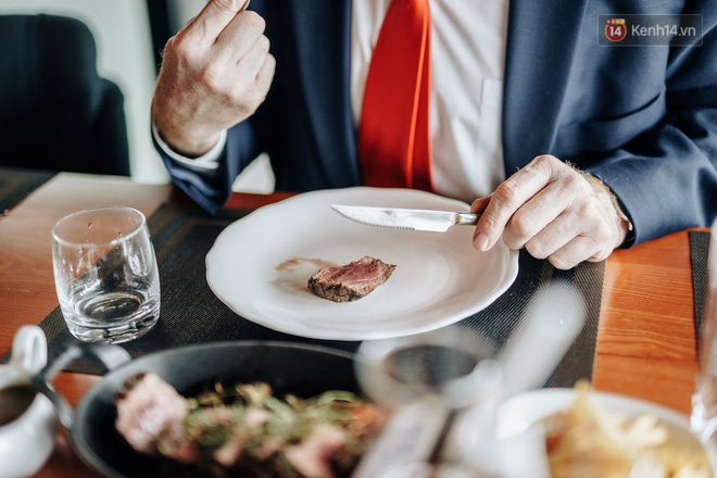 Bản sao Donald Trump và Kim Jong-un cùng nhau dùng bữa trưa tại một nhà hàng ở Hà Nội