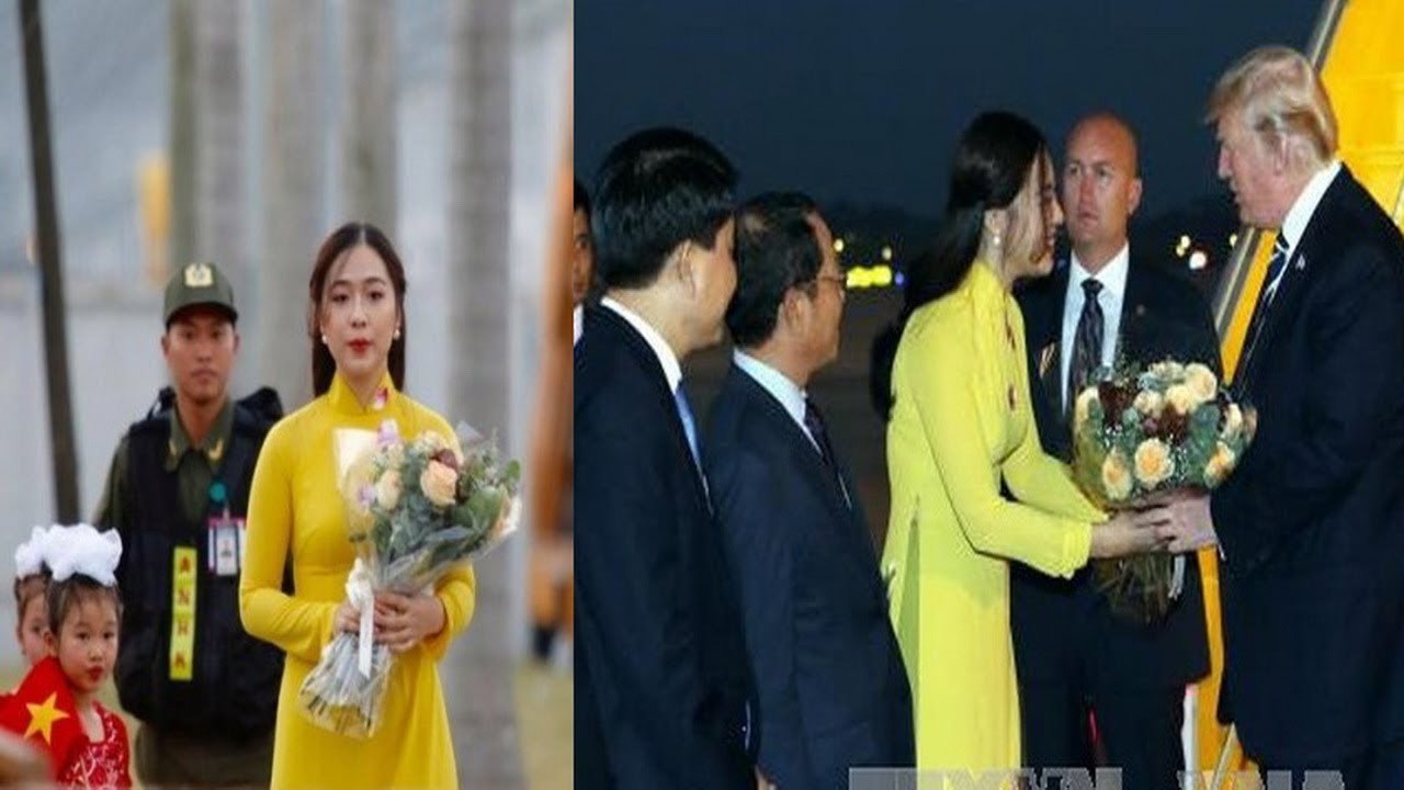 Nhan sắc 3 cô gái từng tặng hoa cho các tổng thống Mỹ khi đến Việt Nam