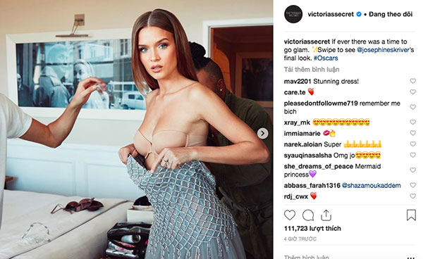 Một thiên thần Victorias Secret mặc đồ thiết kế Việt Nam đến sự kiện Oscar, và đó là sáng tạo của Công Trí