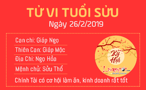 Tử vi Thứ 3 ngày 26/2/2019 của 12 con giáp: Tuất có cơ may lớn, Ngọ bị Thương Quan tác động Tử vi Thứ 3 ngày 26/2/2019 của 12 con giáp: Tuất có cơ may lớn, Ngọ bị Thương Quan tác động