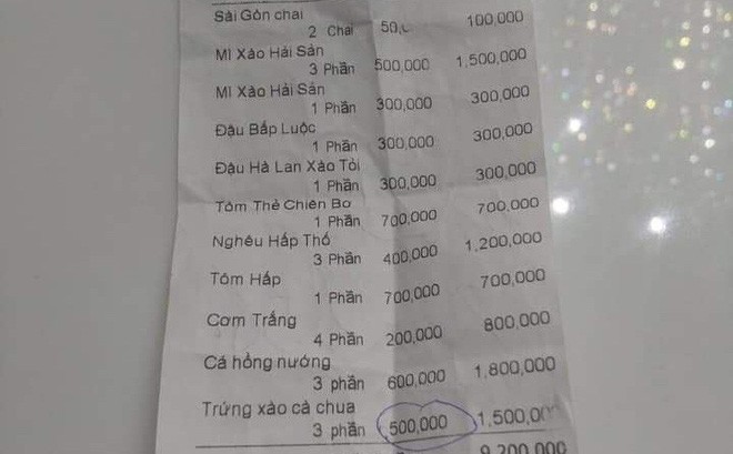 Đã có kết luận vụ đĩa trứng xào cà chua giá 500 nghìn đồng