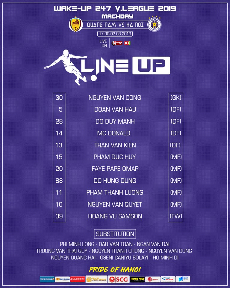 Hoàng Vũ Samson ghi bàn thắng muộn, Hà Nội FC chật vật rời sân Quảng Nam với 1 điểm