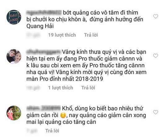 Bạn gái Quang Hải tiếp tục bị ném đá vì pr thuốc giảm cân