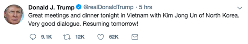 Nhà Trắng đăng tải loạt khoảnh khắc đẹp trong ngày đầu Hội nghị thượng đỉnh Mỹ - Triều tại Việt Nam