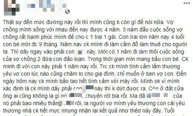Vứt vợ con ở nhà đau ốm, chồng thức đêm thức hôm chăm sóc bồ trẻ khiến cộng đồng mạng phẫn nộ