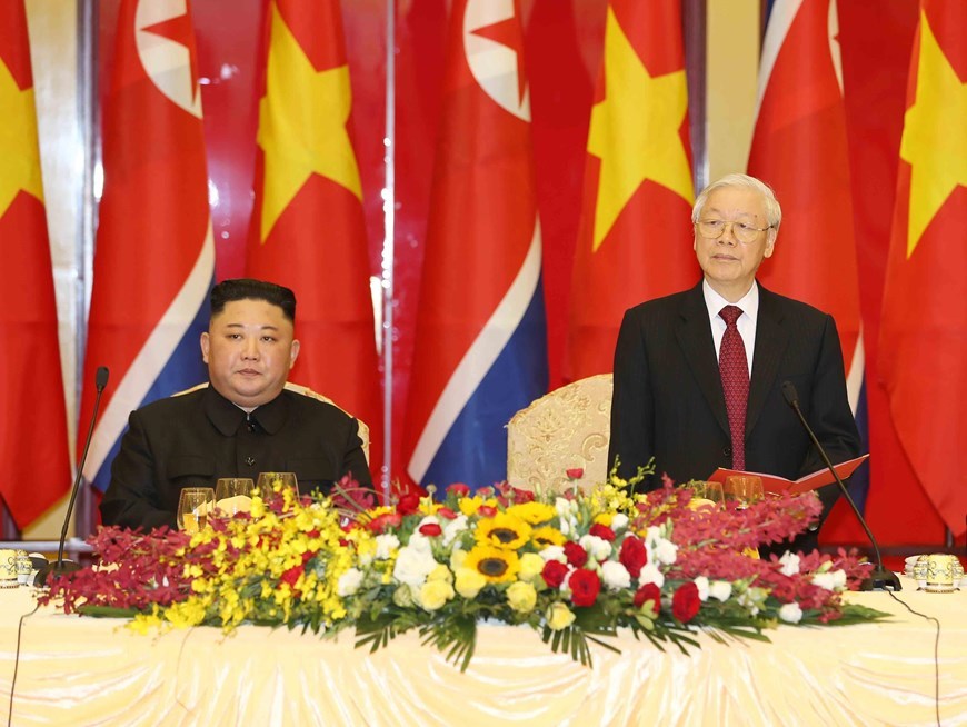 Tổng bí thư, Chủ tịch nước mở tiệc chiêu đãi Chủ tịch Kim Jong-un