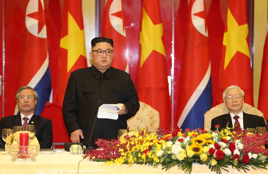 Tổng bí thư, Chủ tịch nước mở tiệc chiêu đãi Chủ tịch Kim Jong-un