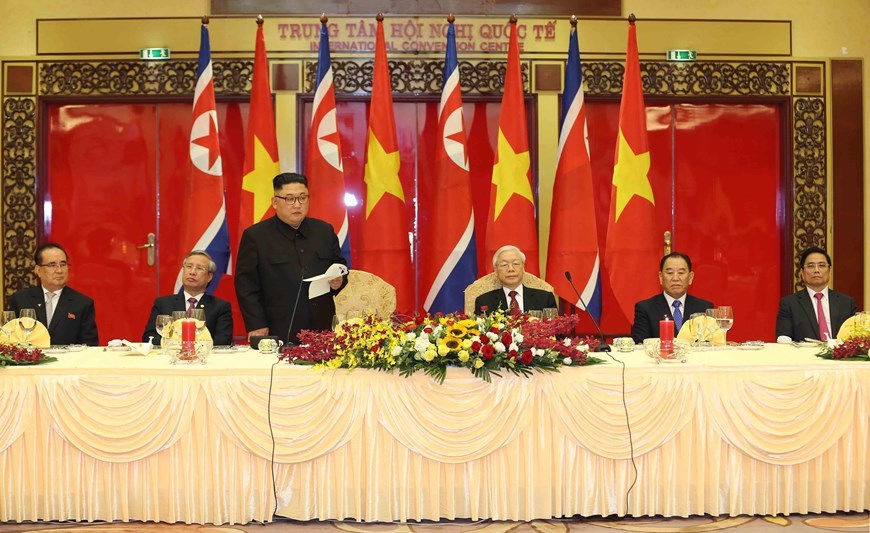 Tổng bí thư, Chủ tịch nước mở tiệc chiêu đãi Chủ tịch Kim Jong-un