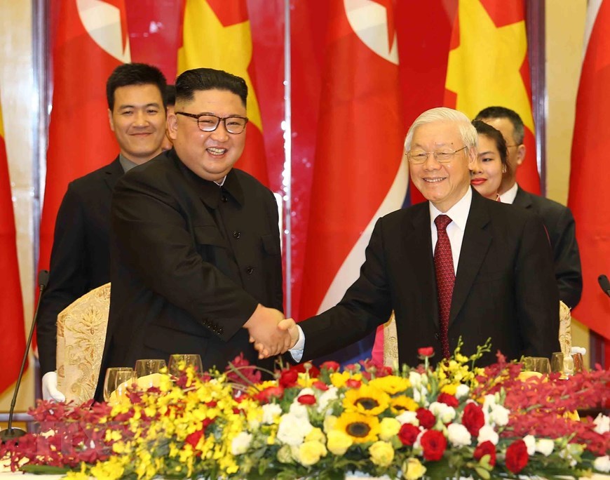 Tổng bí thư, Chủ tịch nước mở tiệc chiêu đãi Chủ tịch Kim Jong-un